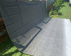 preparing new awning fabric